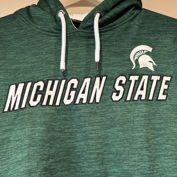 Michigan State Green and White Hoodie, Spartan Logo, Colosseum Brand, size M - Picture 2 of 7